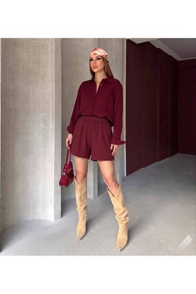 mylunessa Καλοκαιρινό σετ πουκάμισο και σορτς Zr Müslin
