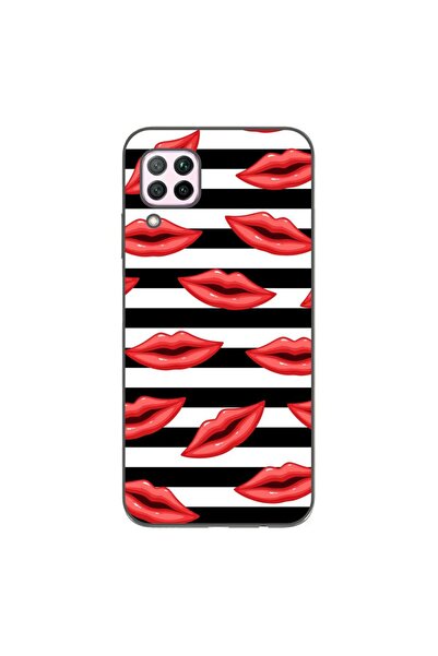 OEM Husa compatibila cu Huawei P40 Lite Silicon Gel Tpu Model Striped Kisses