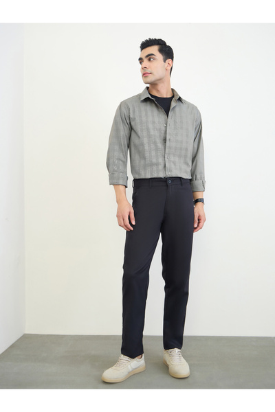 Styli Men Regular Fit Solid Cotton Pants