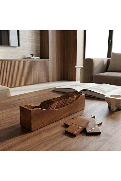 Vi Markets A premium wooden domino set with an elegant display holder, combin...