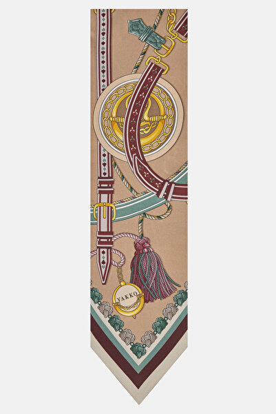 Vakko BORDO OBJE DESENLİ TWILL FULAR