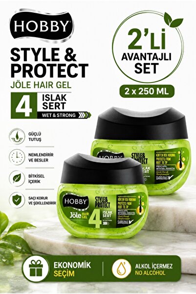 Hobby Stye&protect Saç Jölesi Islak Sert 250 ml 2 Adet