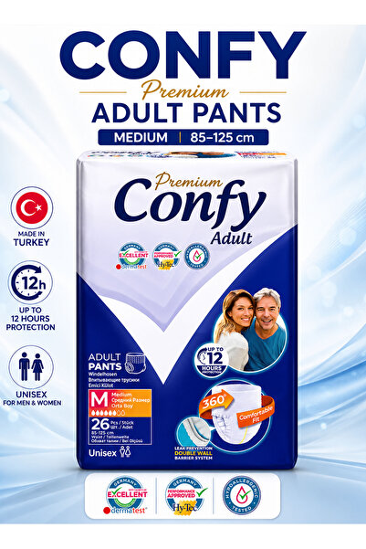 Confy Premium Adult Diaper Pants Medium 26 Pieces Adult Pull Up Incontinence ...