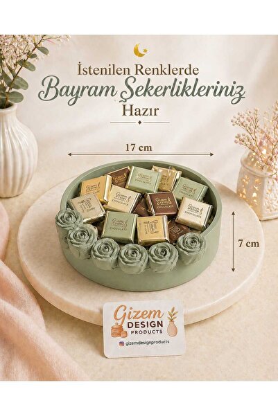 Gizem Design Products Gül Detaylı Kase - Şekerlik - Çikolatalık