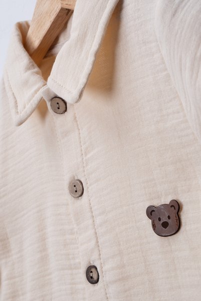 pio Animal Kingdom Embroidered Muslin Shirt and Armor Shorts Men's Set