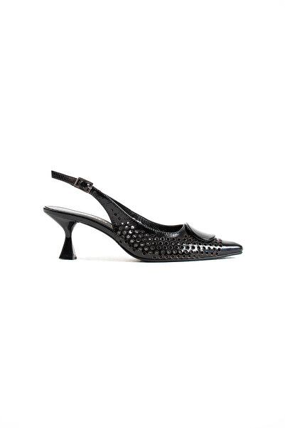 dericia shoes حذاء لورينزا نسائي من الجلد الطبيعي باللون الأسود اللامع بكعب ر...