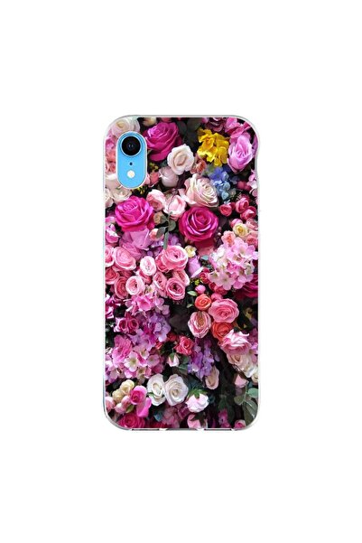 OEM Husa compatibila cu Apple iPhone XR Silicon Gel Tpu Model Trandafiri Roz
