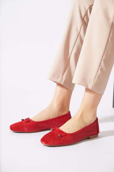 Moda Pie Mesarte bow elastic double color genuine leather women's flat shoes ...