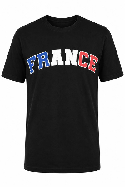 Generic Brand France Printed Black Men's T-Shirt 26Ysö8000002