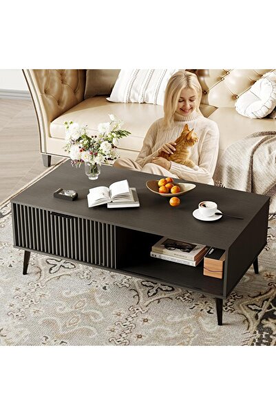 Garvee Coffee Tables for Living Room, Farmhouse Center Table with Hidden Stor...