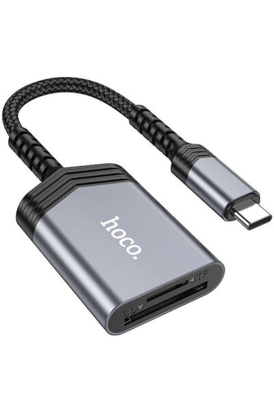 hoco. Hoco Ua25 Αναγνώστης καρτών Type-C για SD και Micro SD, Γκρι