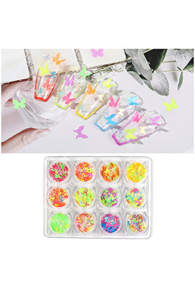 OEM Set de decorare unghii, Fluturi neon