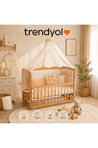 Carino Wins Anne Yanı Sallanır 60x120 Bebek Beşiği - Kayın Ağacı Sağlam Gövde...