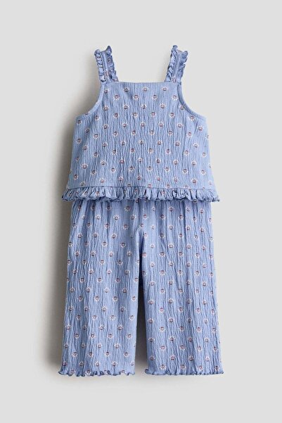 H&M طقم قطني مطبوع مكون من قطعتين