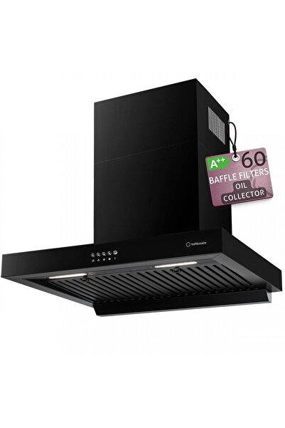 Turbionaire Απορροφητήρας τοίχου Chef 60 Wall Pro Black THC60WPB, Μοτέρ χωρίς...