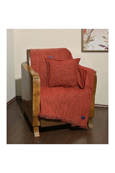 Baby Oliver Ριχτάρι Τριθέσιο 180x300cm Σενίλ Κόκκινο Καρρώ Design 1106