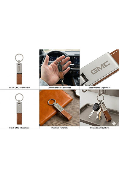 Generic Premium Leather & Stainless Steel Luxury Car Keychain – Elegant Desig...