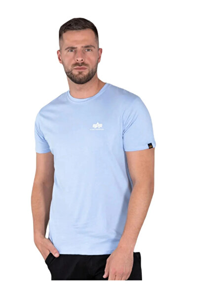Alpha Industries Tricou Basic SL Albastru deschis pentru bărbați