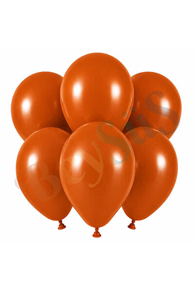 BeySüS Burnt Orange Color Latex Retro Balloon (30 cm) - 6 Pieces