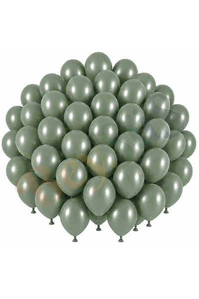 BeySüS Eucalyptus Color Latex Retro Balloons (30 cm) - 50 Pieces
