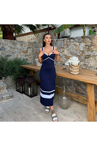 Ayadi by Widad The Boutique Twisted Front Dress Midi Length Flared Cut Saks