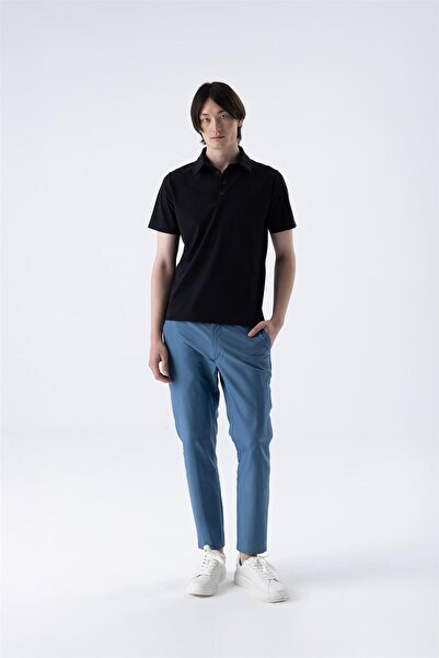 Isaora Comfort Pique Polo Erkek Polo Yaka T-Shirt Siyah