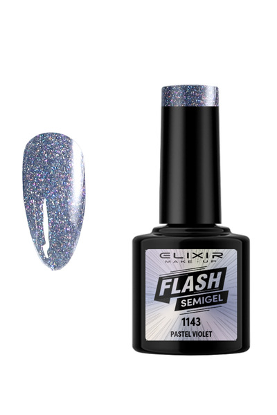 Elixir FLASH SEMI GEL (ΗΜΙΜΟΝΙΜΟ BΕΡΝΙΚΙ) - 1143 (PASTEL VIOLET) 8ML
