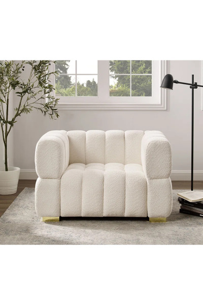homejoyz كرسي بذراعين – أوف وايت – سيلين – 75×85×88 سم