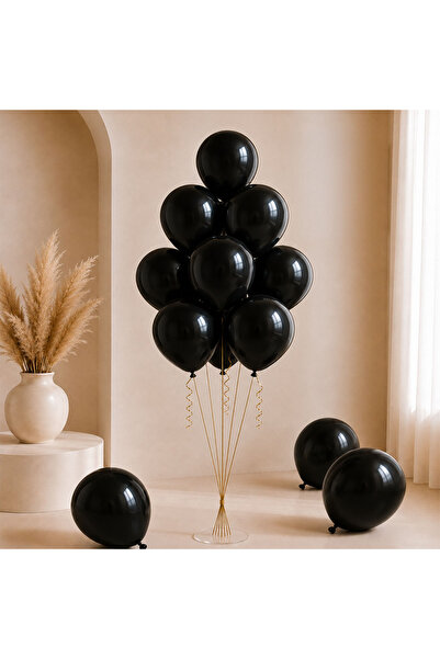 BeySüS Black Color Latex Pastel Balloon (30 cm) - 100 Pieces