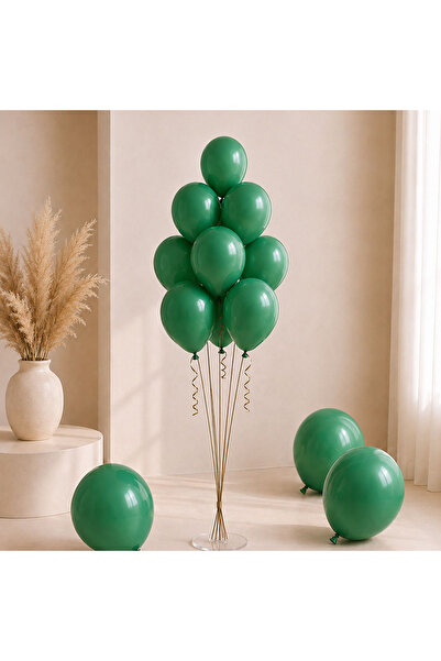 BeySüS Dark Green Color Latex Pastel Balloon (30 cm) - 100 Pieces