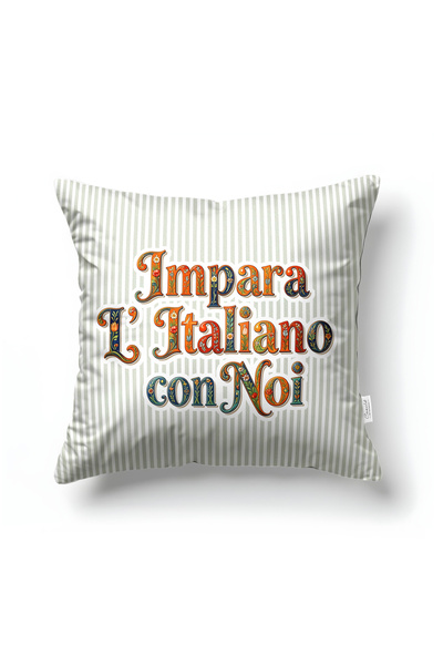 CANİLA Siicilia Impara Patterned Green Square Throw Pillow 43 X 43 cm Double-...