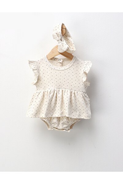 MiniKids Body-rochita cu bentita crem-inimi mici