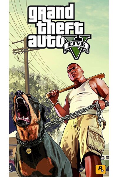 ESLEM Gta5 Oyun Posteri Franklin Ve Chop Görseli Genç Odası Dekorasyon Kalın ...