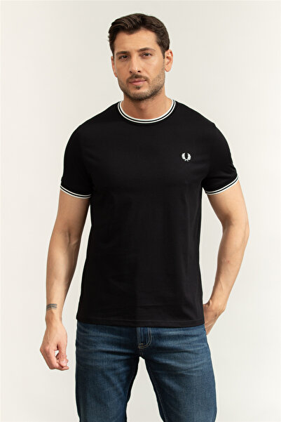 Fred Perry Twin Tipped Erkek Bisiklet Yaka T-Shirt Siyah