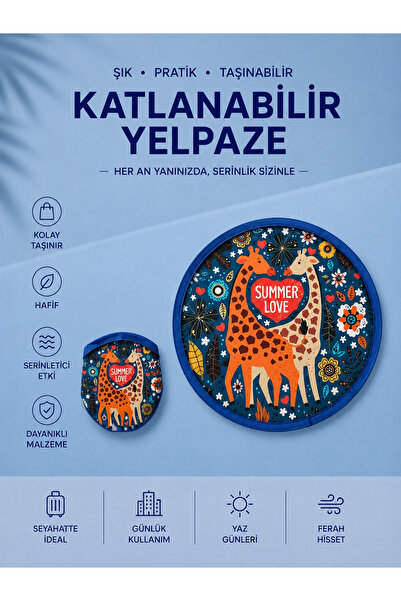 RoseCo00 Katlanabilir Kolay Taşınabilir Yuvarlak Yelpaze