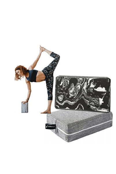 Mardil Yoga Block EVA with Case 23x15x7.5 cm Black, stretch support balance