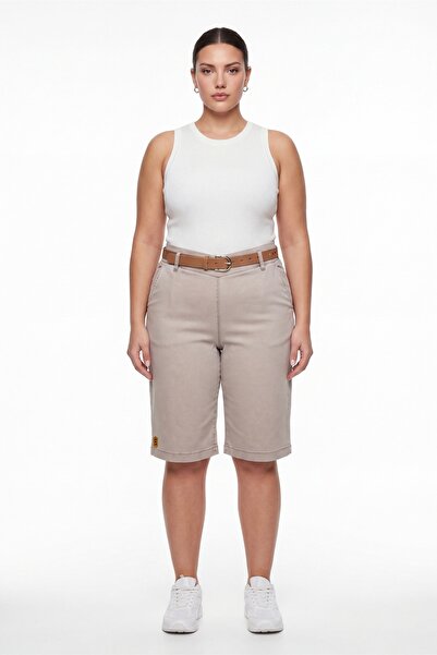 EXİTLİNE Women's Mink Summer Washable Capri Pants with Elastic Waist and Spec...