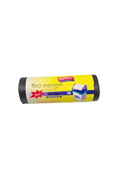Egepack Σετ 10 Μαύρων Σακουλών Απορριμμάτων HDPE 35L, με σφιγκτήρα κάτω μέρος...
