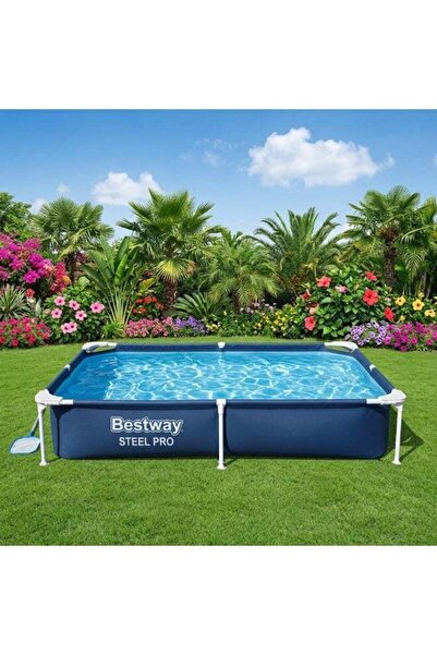 Generic Steel Pro Pool 2.21 m x 1.50 m x 43 cm - Strong Steel Family Pool, Co...