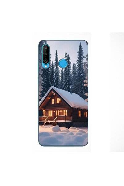 OEM Husa compatibila cu Huawei P30 Lite Silicon Gel Tpu Model Peisaj Iarna Ca...