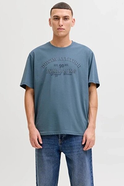 Jack & Jones Blue Mirage muška majica s grafikom JJEDENVER SS O-NECK SN Model...