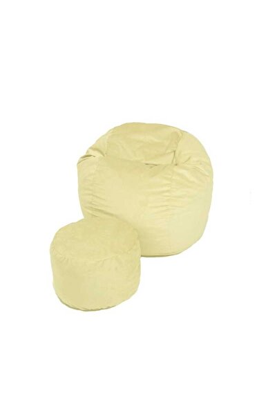 Pufrelax King Size Armchair Top Bottom Set with Ottoman (footrest), Textile M...