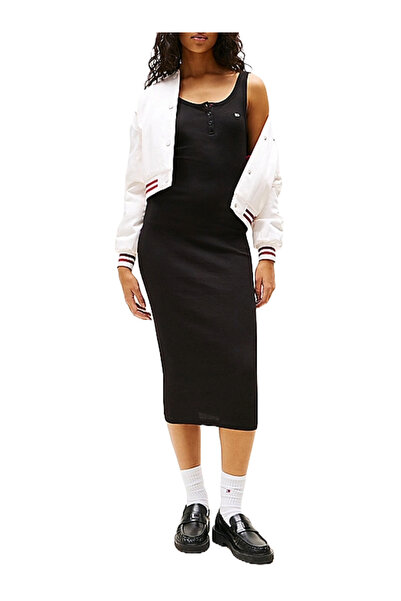 Tommy Hilfiger Γυναικείο Αμάνικο Φόρεμα Μαύρο Tommy Jeans DW0DW19477-BDS