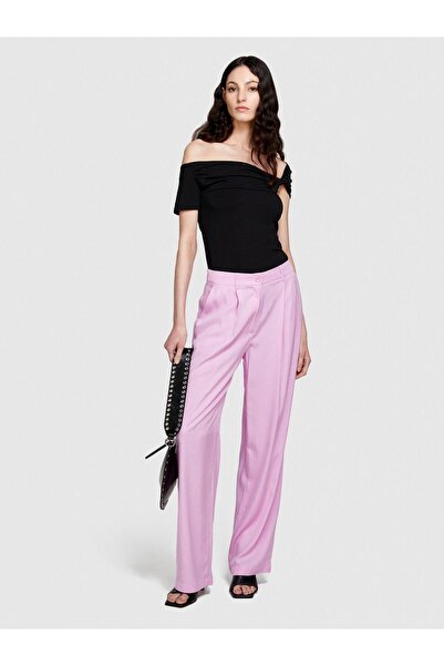 Sisley Kadın %100 VİSKOZ ÖNÜ PİLELİ GENİŞ PAÇA PANTOLON 324P49NMLF057-SIS37U