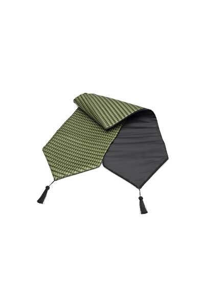 Midas Furniture مفرش طاولة من الجلد مقاس 180×35×سم أخضر