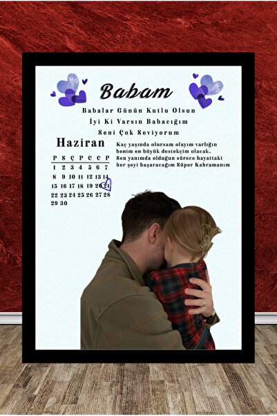 SuEn Studio Babalar Günü Tasarım Kişiye Özel Çerçeveli Poster