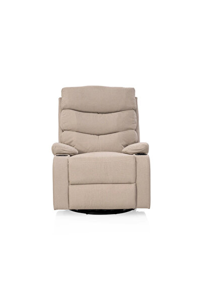 Midas Furniture كرسي استرخاء دوار من الكتان مقاس 76×94×102 سم باللون الرمادي