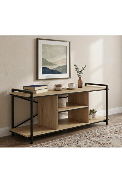 AGD Contemporary Rustic Design Coffee Side Table, Entryway Console, Features ...