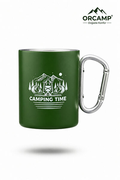 Alıç Orcamp Karabinalı Kamp Kupası Paslanmaz Çelik Kamp Bardağı Hafif Taşınab...