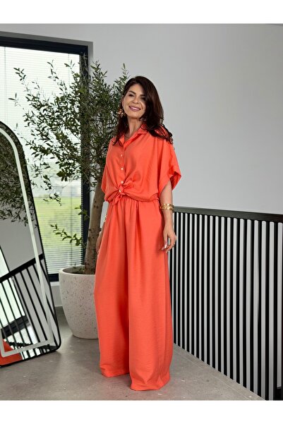 RAMONA BADESCU EXCLUSIVE Set Dama, Camasa Oversize si Pantaloni Palazzo Largi...